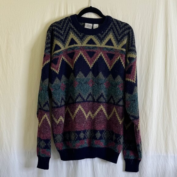 Vintage Ash Creek Sweater Men's XL Multicolor Long Sleeve Crew Neck Pullover - Picture 1 of 8
